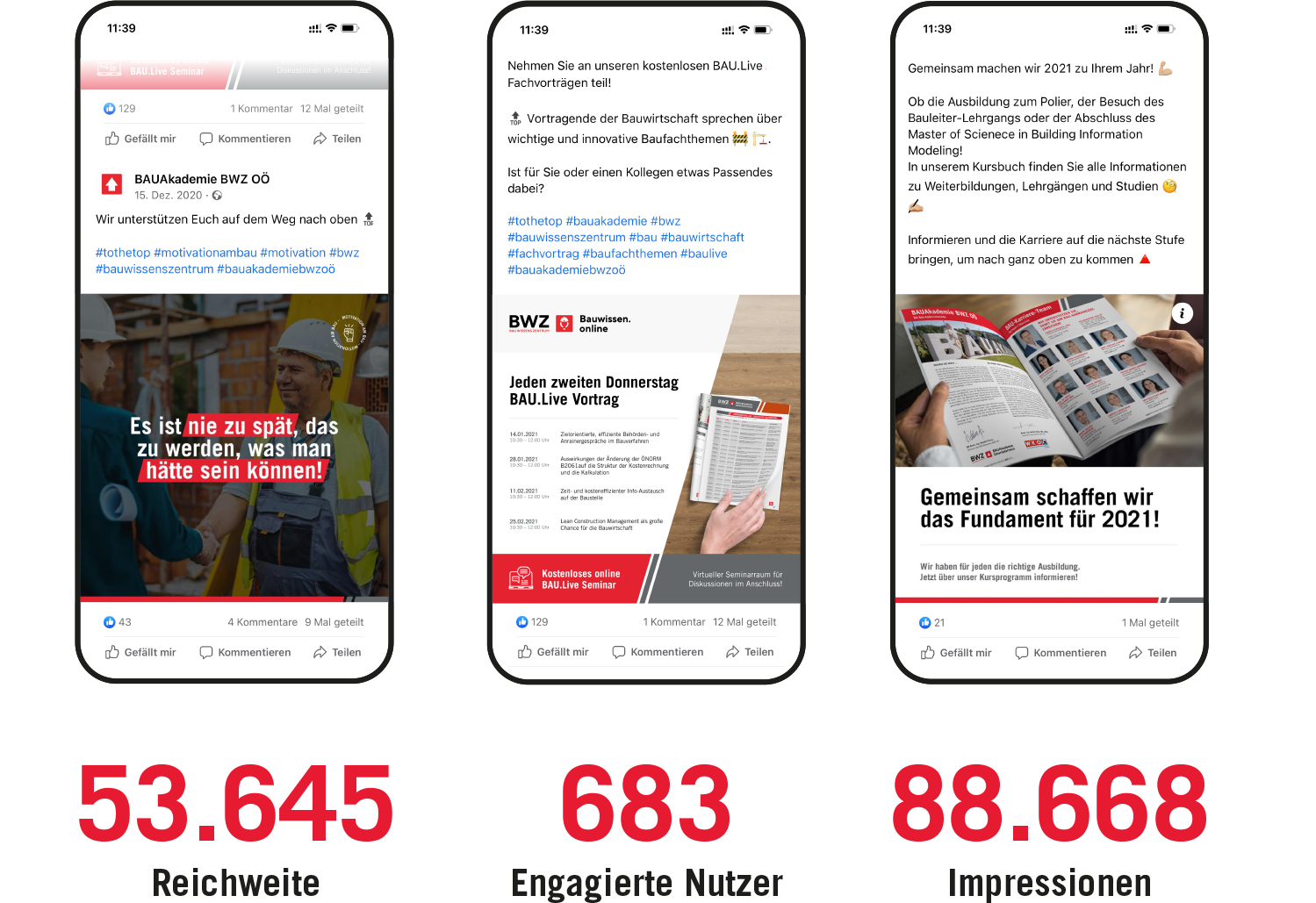 BAUAkademie BWZ OÖ – Social Media Betreuung | MOREMEDIA®