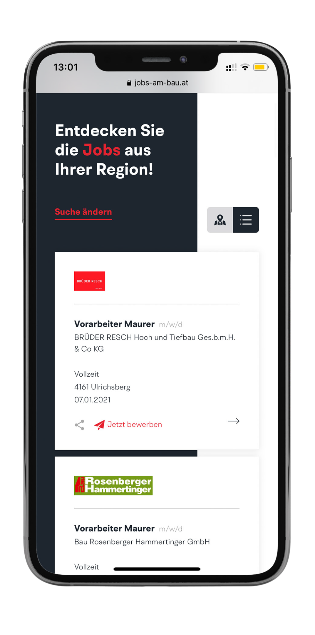 Jobs am Bau – Das neue Bau-Jobportal Österreichs | MOREMEDIA®