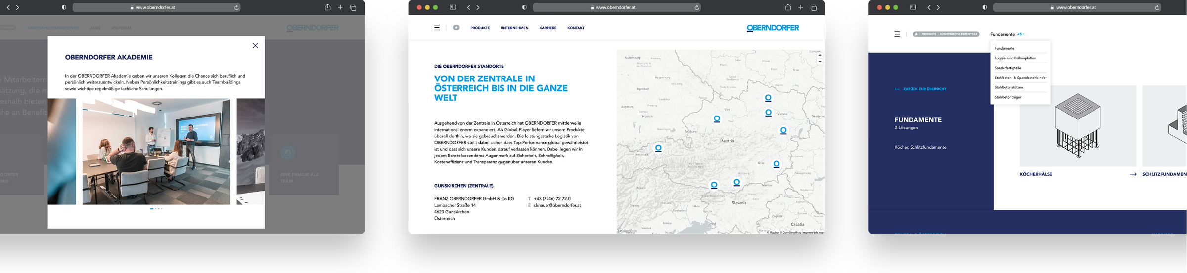 OBERNDORFER – Neue Website für den Pionier im Bereich Betonfertigteile | MOREMEDIA®