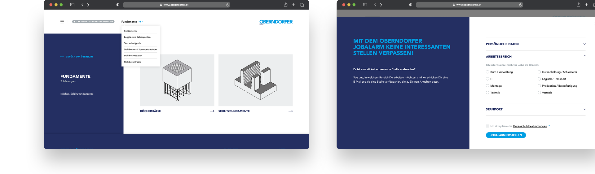 OBERNDORFER – Neue Website für den Pionier im Bereich Betonfertigteile | MOREMEDIA®