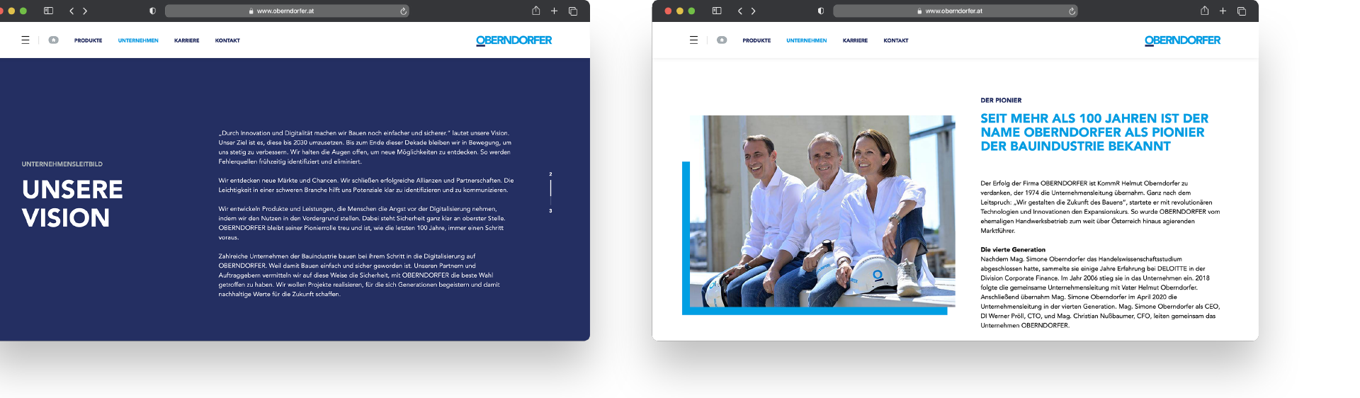 OBERNDORFER – Neue Website für den Pionier im Bereich Betonfertigteile | MOREMEDIA®