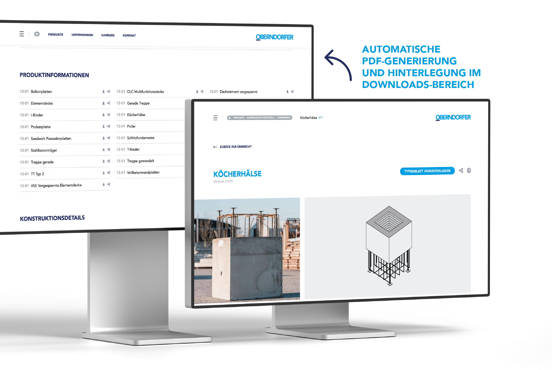 OBERNDORFER – Neue Website für den Pionier im Bereich Betonfertigteile | MOREMEDIA®