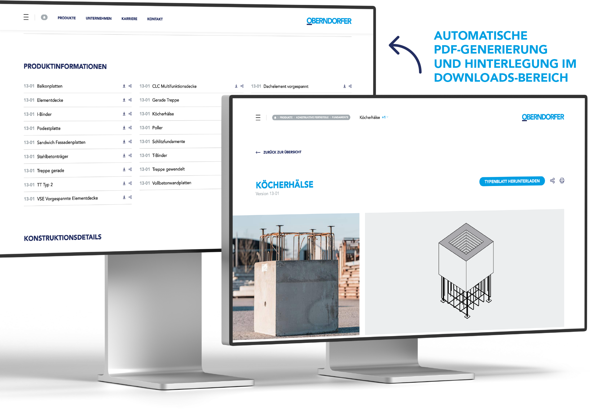 OBERNDORFER – Neue Website für den Pionier im Bereich Betonfertigteile | MOREMEDIA®