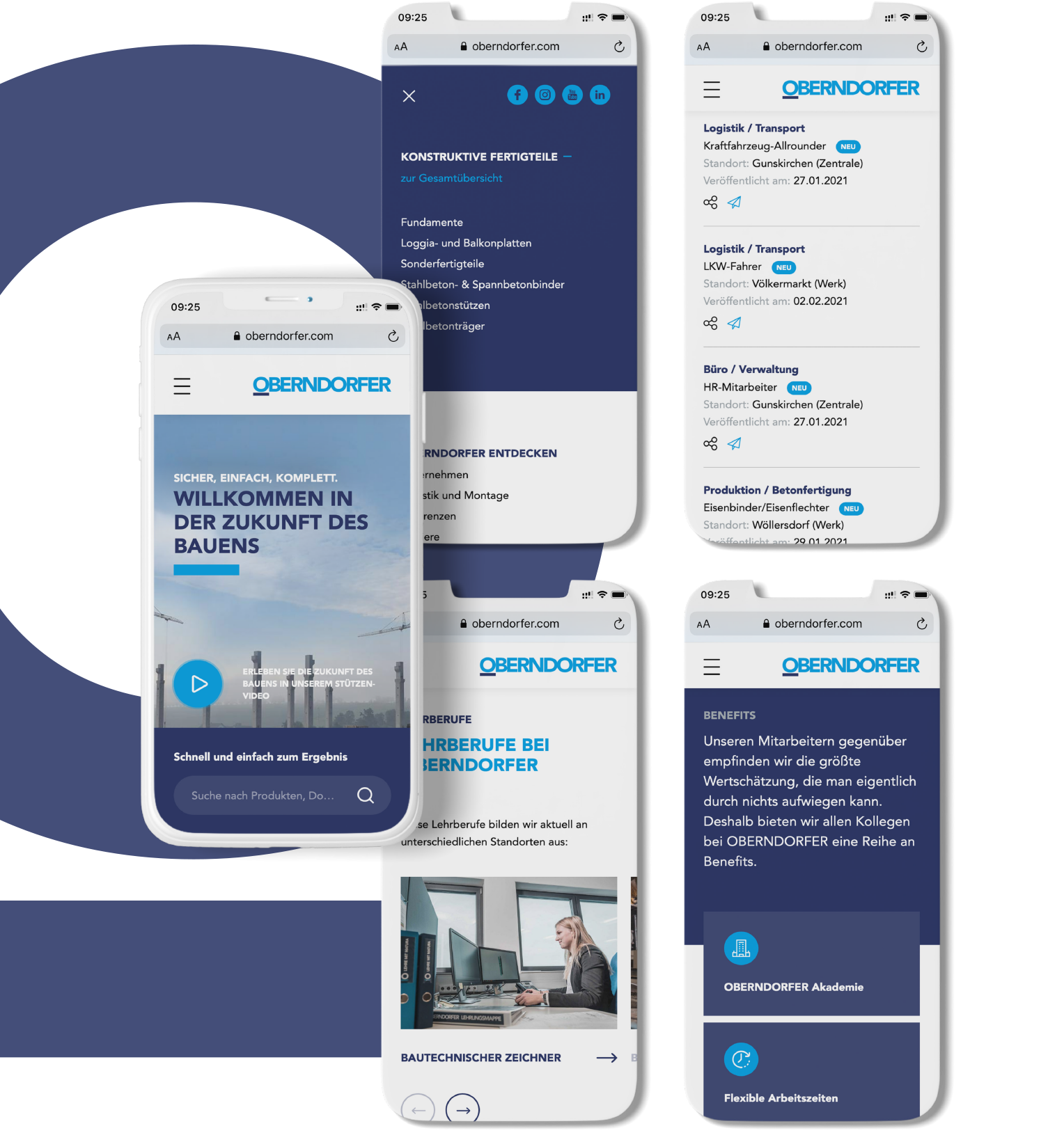OBERNDORFER – Neue Website für den Pionier im Bereich Betonfertigteile | MOREMEDIA®