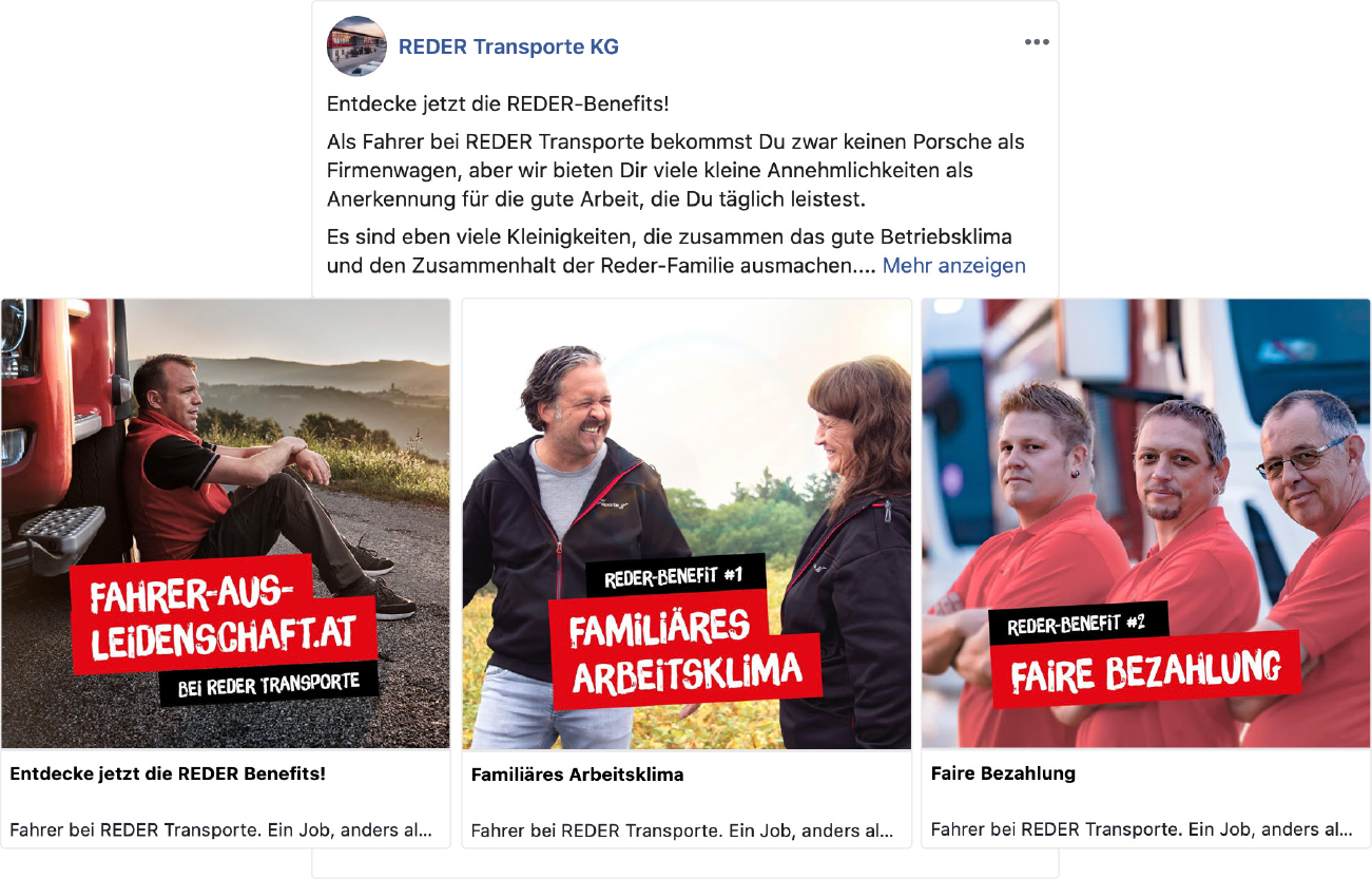 reder transporte social media 1 mobile moremedia advertising agency linz