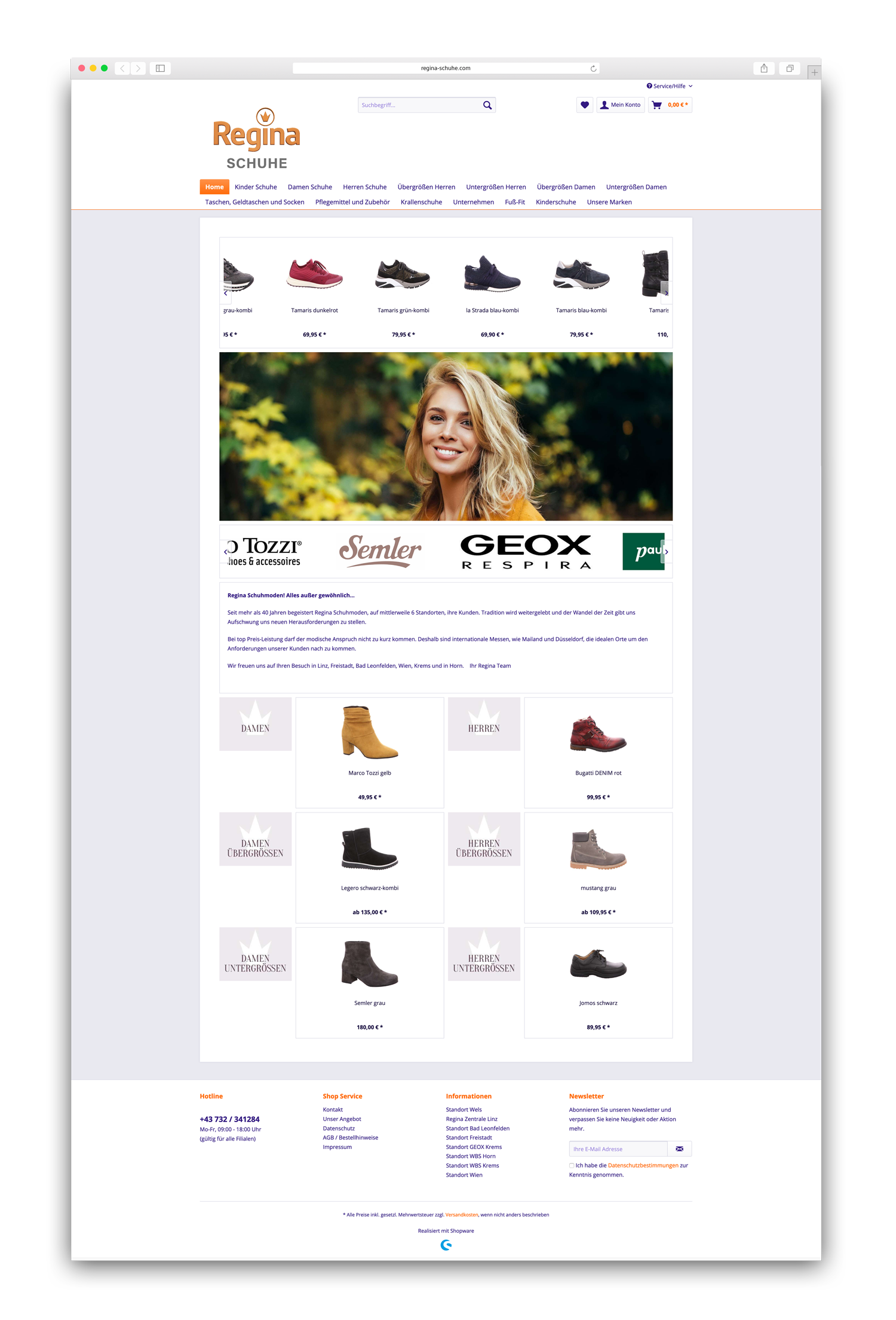 regina schuhe website vorher 5 moremedia werbeagentur linz