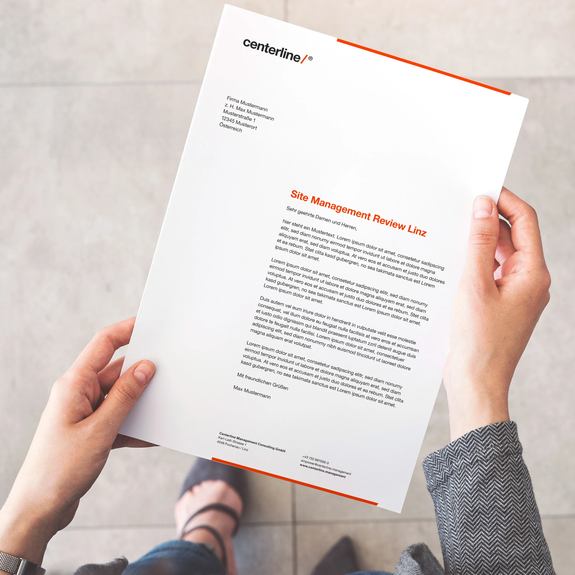 centerline slider letterhead mobile moremedia advertising agency linz
