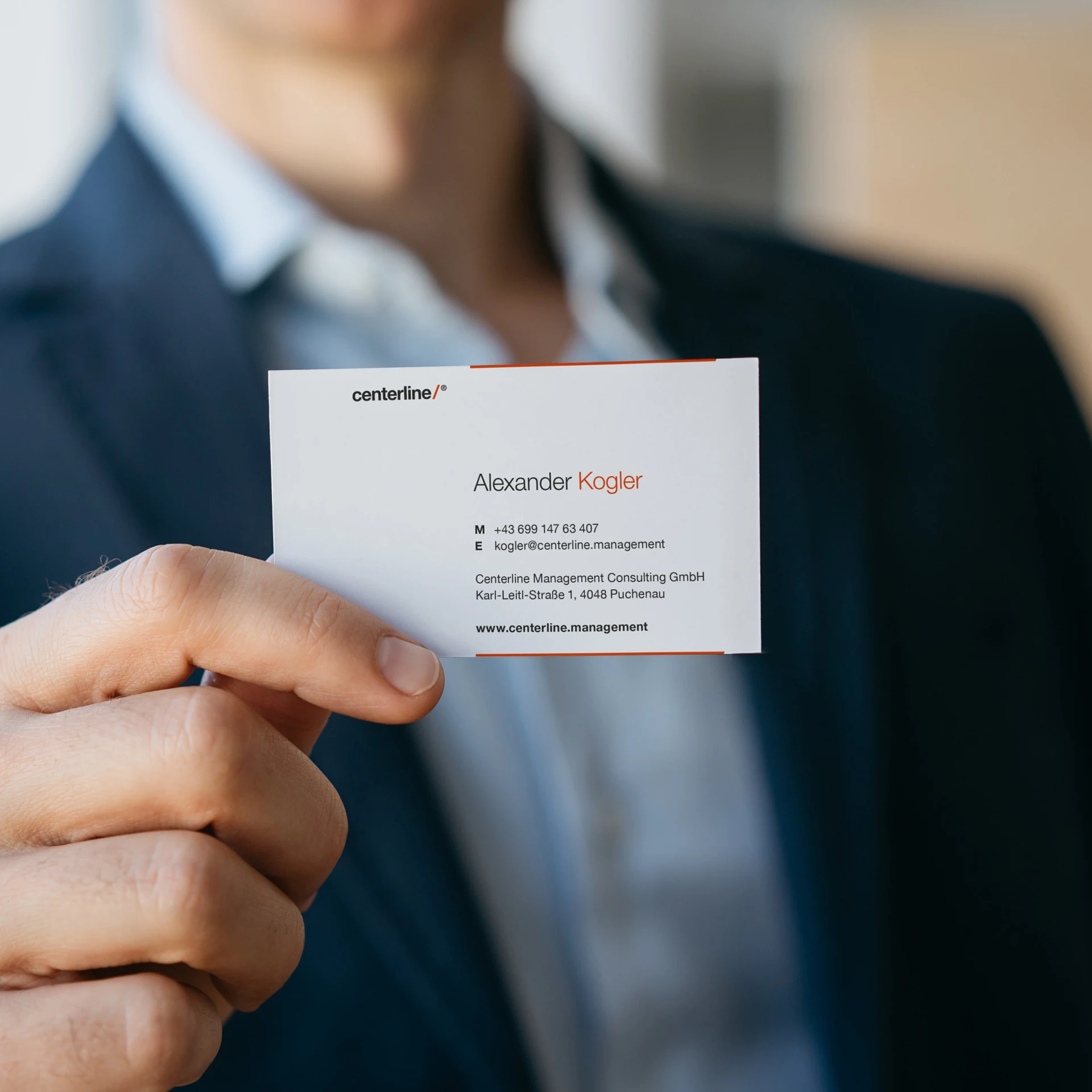 centerline slider business card mobile moremedia advertising agency linz