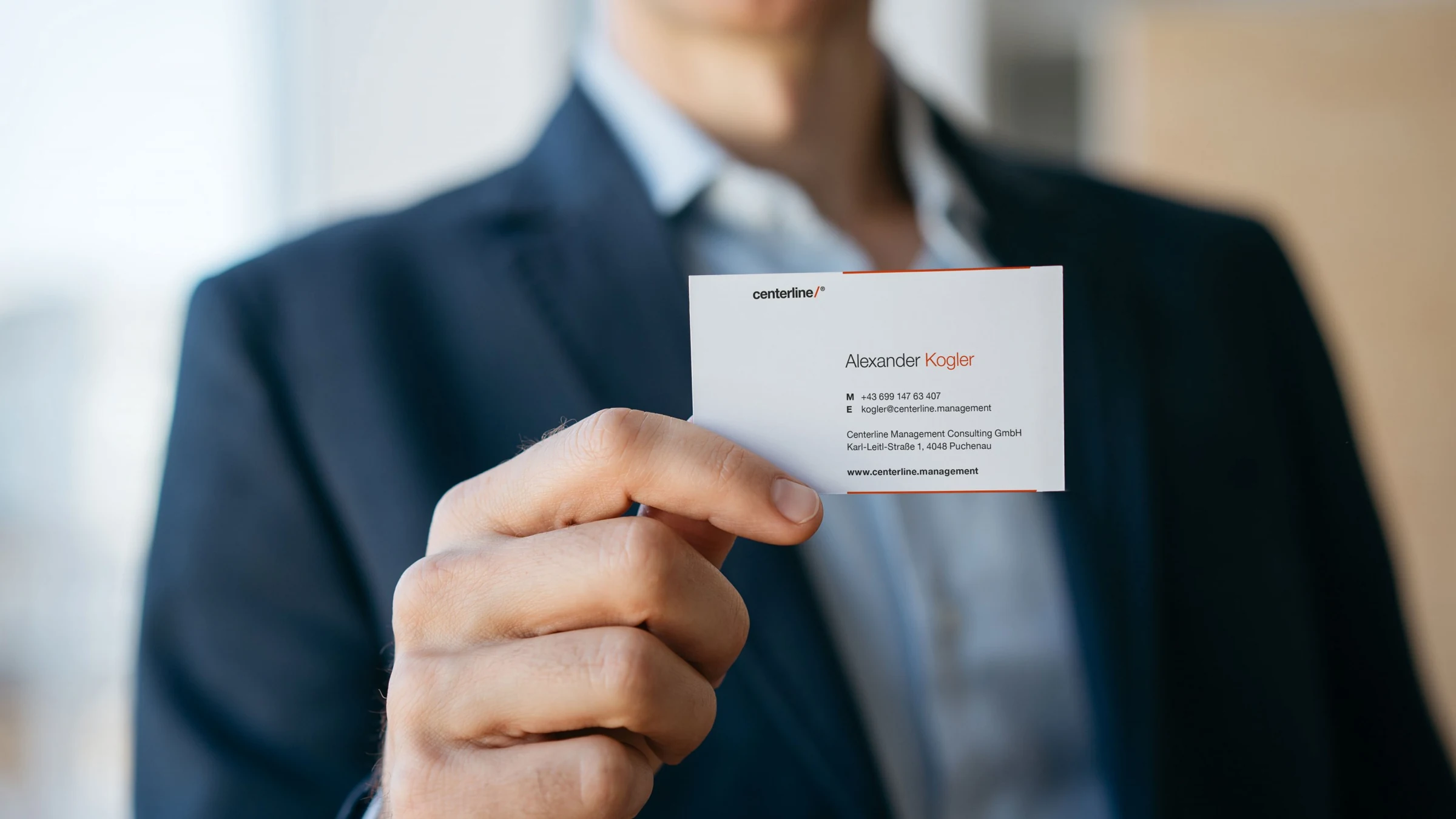 centerline slider business card moremedia advertising agency linz