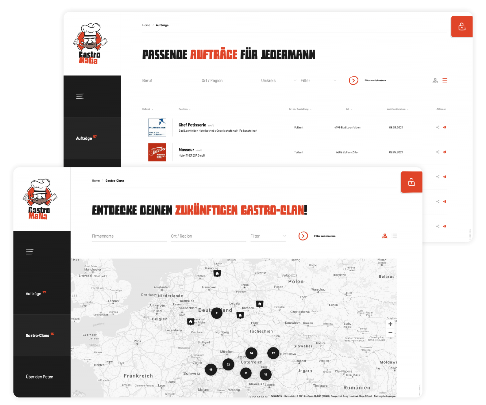 gastromafia website 2 moremedia werbeagentur linz