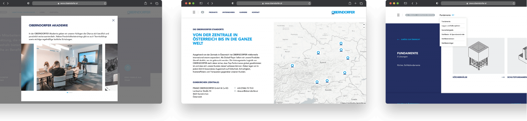 OBERNDORFER – Neue Website für den Pionier im Bereich Betonfertigteile | MOREMEDIA® OBERNDORFER – Neue Website für den Pionier im Bereich Betonfertigteile | MOREMEDIA®
