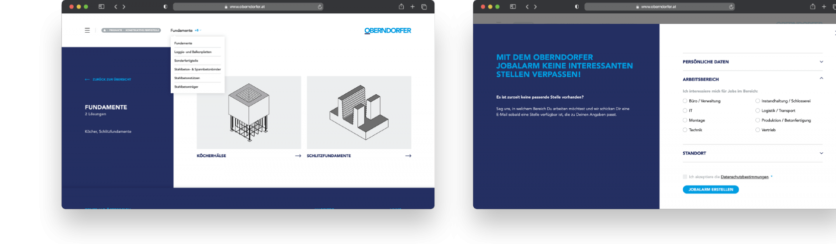 OBERNDORFER – Neue Website für den Pionier im Bereich Betonfertigteile | MOREMEDIA® OBERNDORFER – Neue Website für den Pionier im Bereich Betonfertigteile | MOREMEDIA®