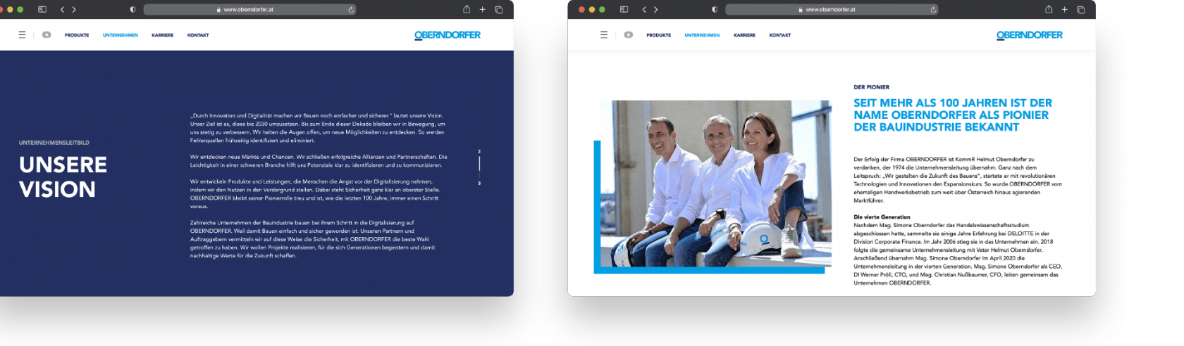OBERNDORFER – Neue Website für den Pionier im Bereich Betonfertigteile | MOREMEDIA® OBERNDORFER – Neue Website für den Pionier im Bereich Betonfertigteile | MOREMEDIA®