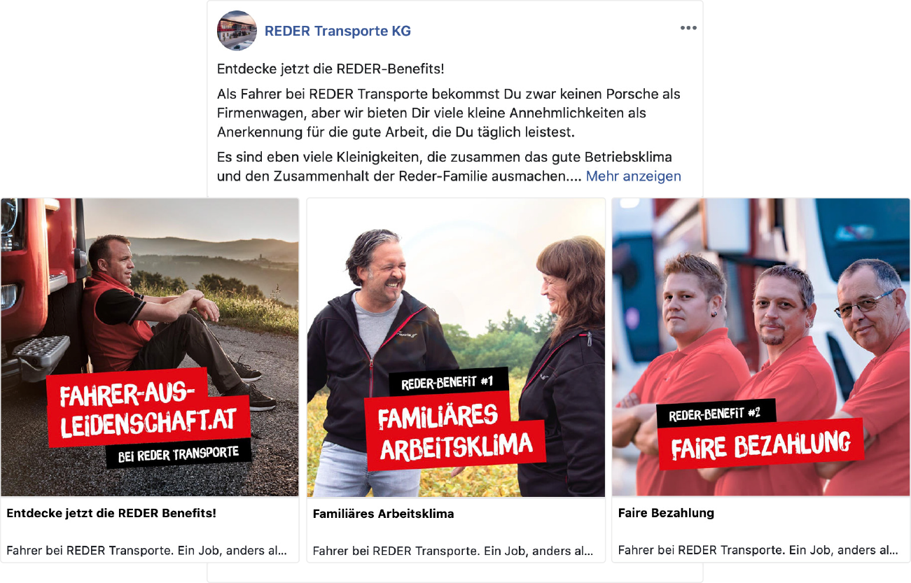 reder transporte social media 1 mobil moremedia werbeagentur linz