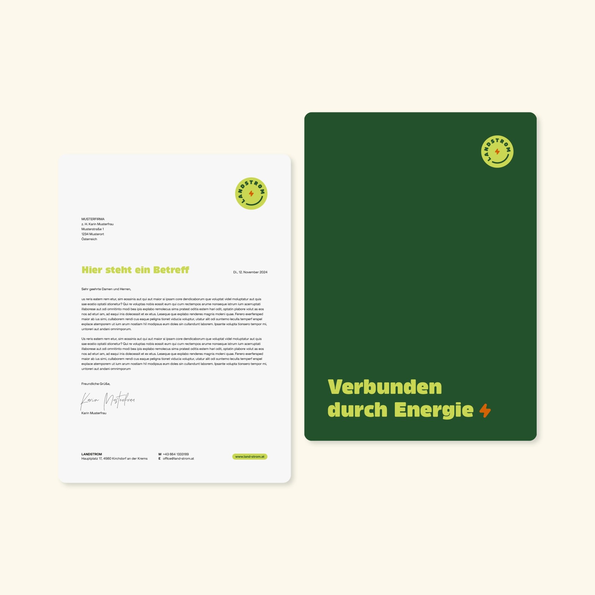 landstrom mobil briefpapier