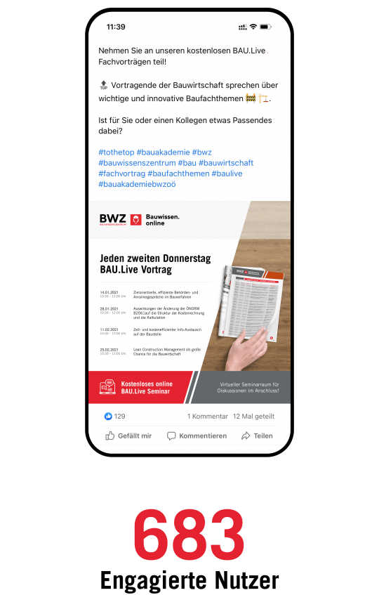 BAUAkademie BWZ OÖ – Social Media Betreuung | MOREMEDIA® BAUAkademie BWZ OÖ – Social Media Betreuung | MOREMEDIA®
