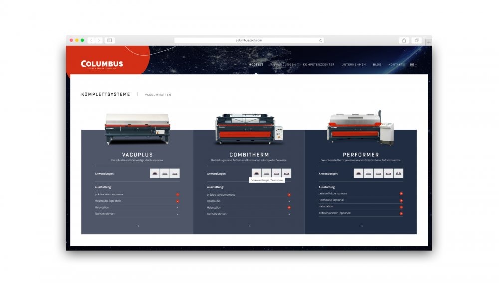 Columbus GmbH – Creating new horizons in vacuum press technology.  |  MOREMEDIA®