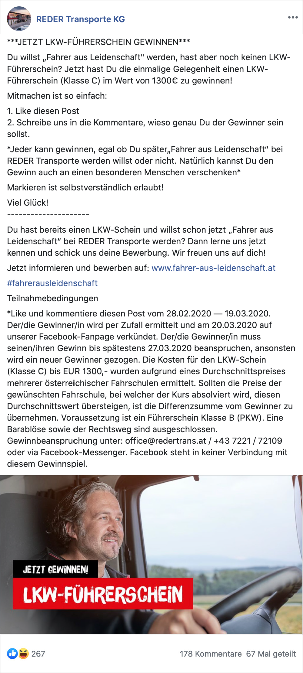 reder transporte social media 3 moremedia werbeagentur linz