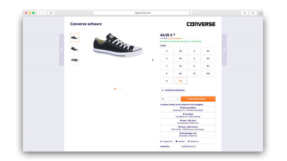 regina schuhe website vorher 2 moremedia werbeagentur linz